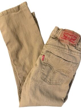 😎Levi's Boys Kids Stretch Tan Khaki Pull On Style Pants | 6